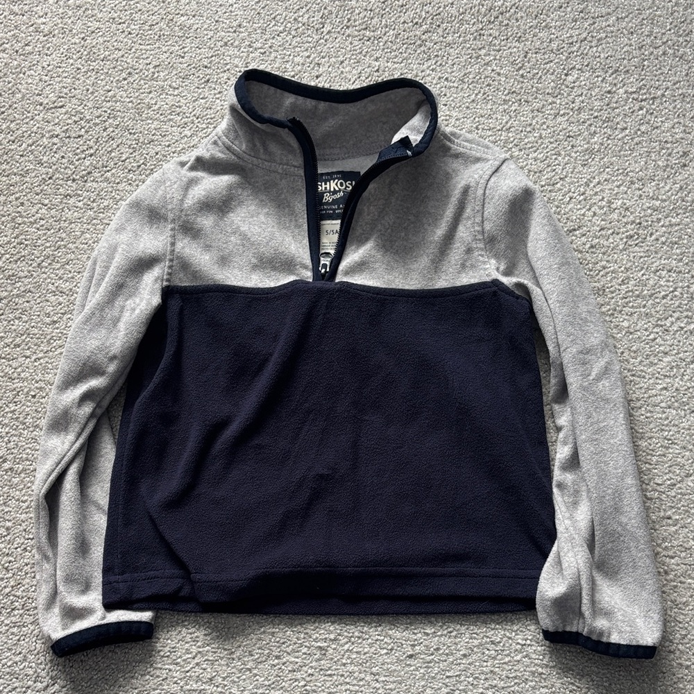 OshKosh B'gosh Gray and Navy Zip-Up